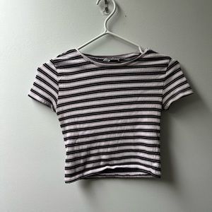H&M Striped Crop Top
